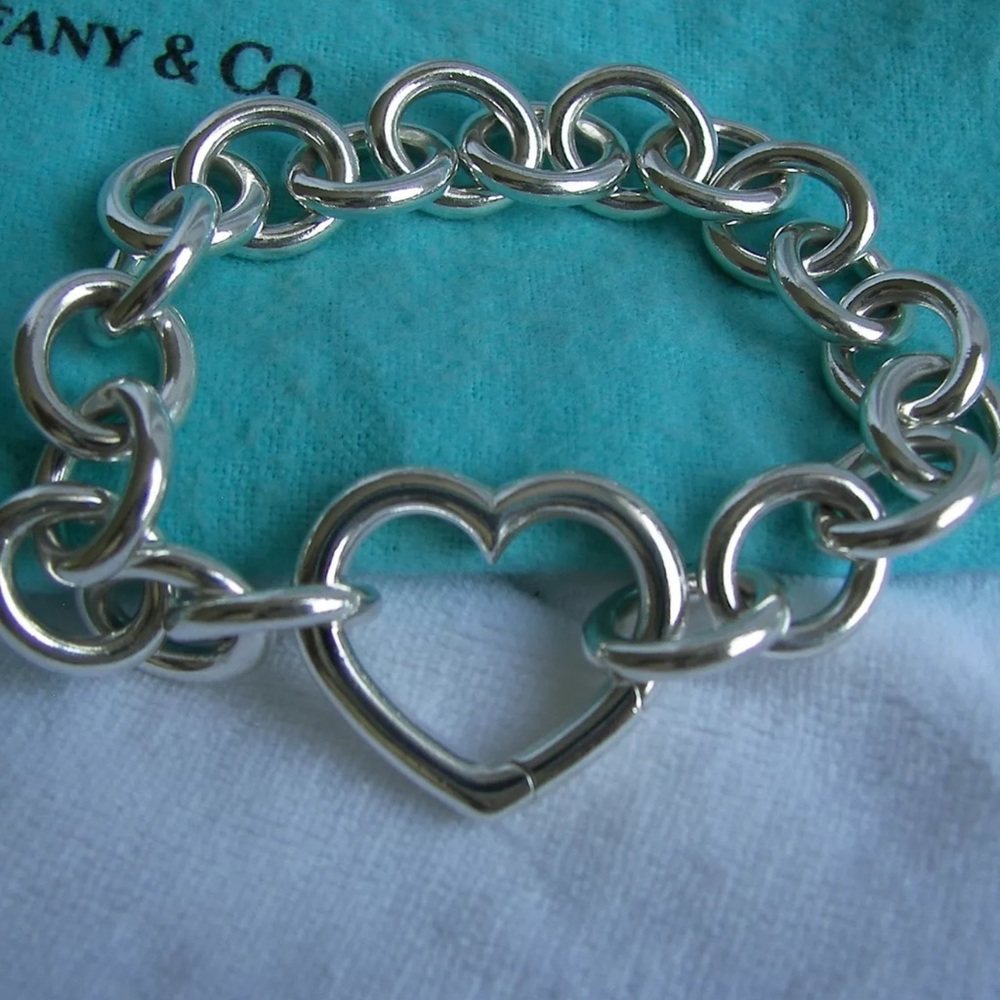 Tiffany & Co. Silver Clasping Heart Bracelet